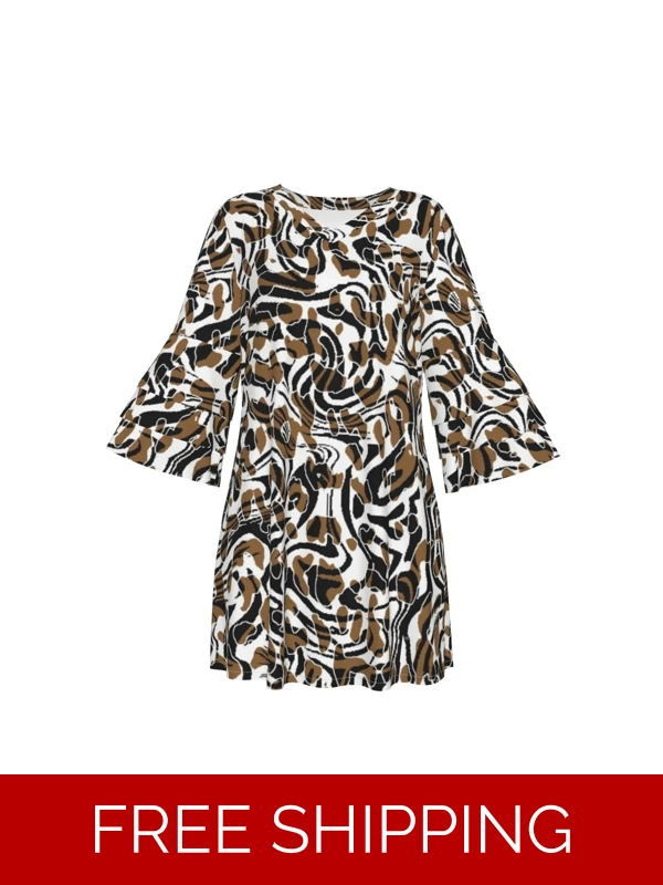 Motiff Stacked Ruffle Sleeve Dress